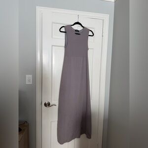 Chic Sleeveless Gray Maxi Dress Italian knitted